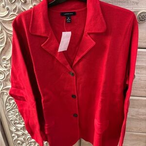 Lands' End Women's Red sweater Jacket
